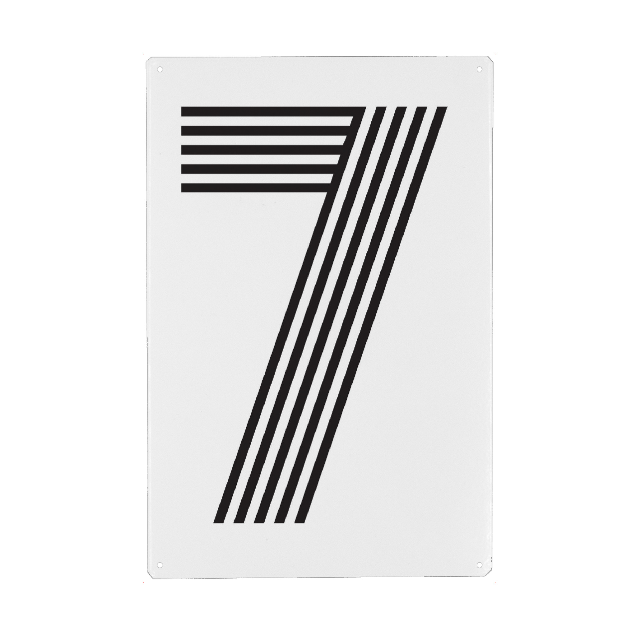 Metall Poster "7" artboxONE - Typografie,Schwarzweiß,Geometrie