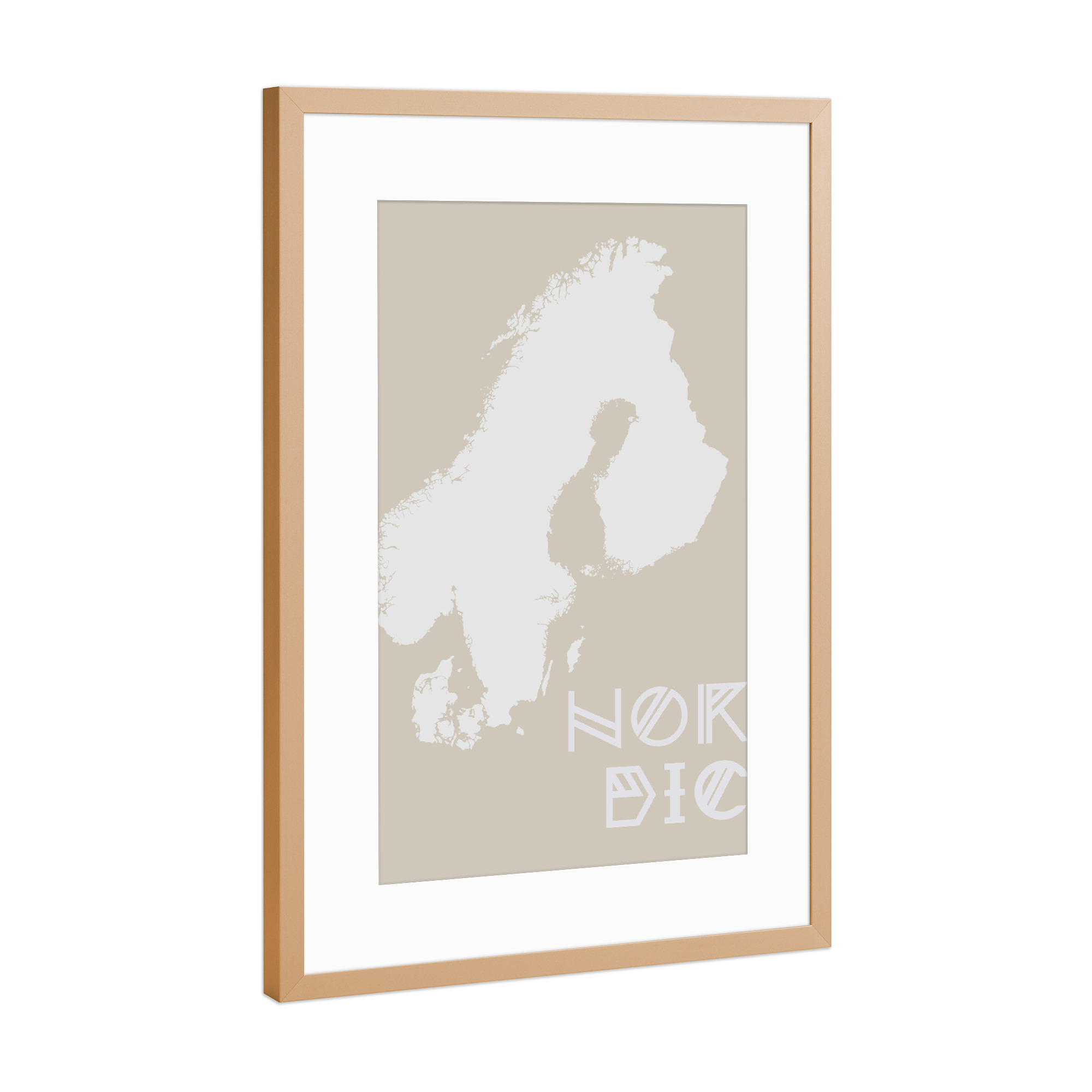 Poster mit Rahmen Kupfer "Nordic" artboxONE - Typografie,Reise,Reise / Länder,Retro
