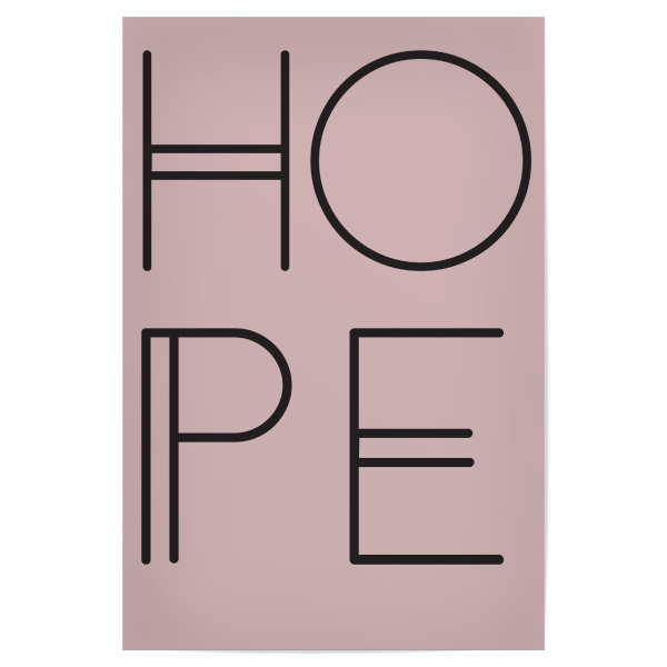 Poster 30x20 cm "Hope Rosa" artboxONE - Typografie,Geometrie