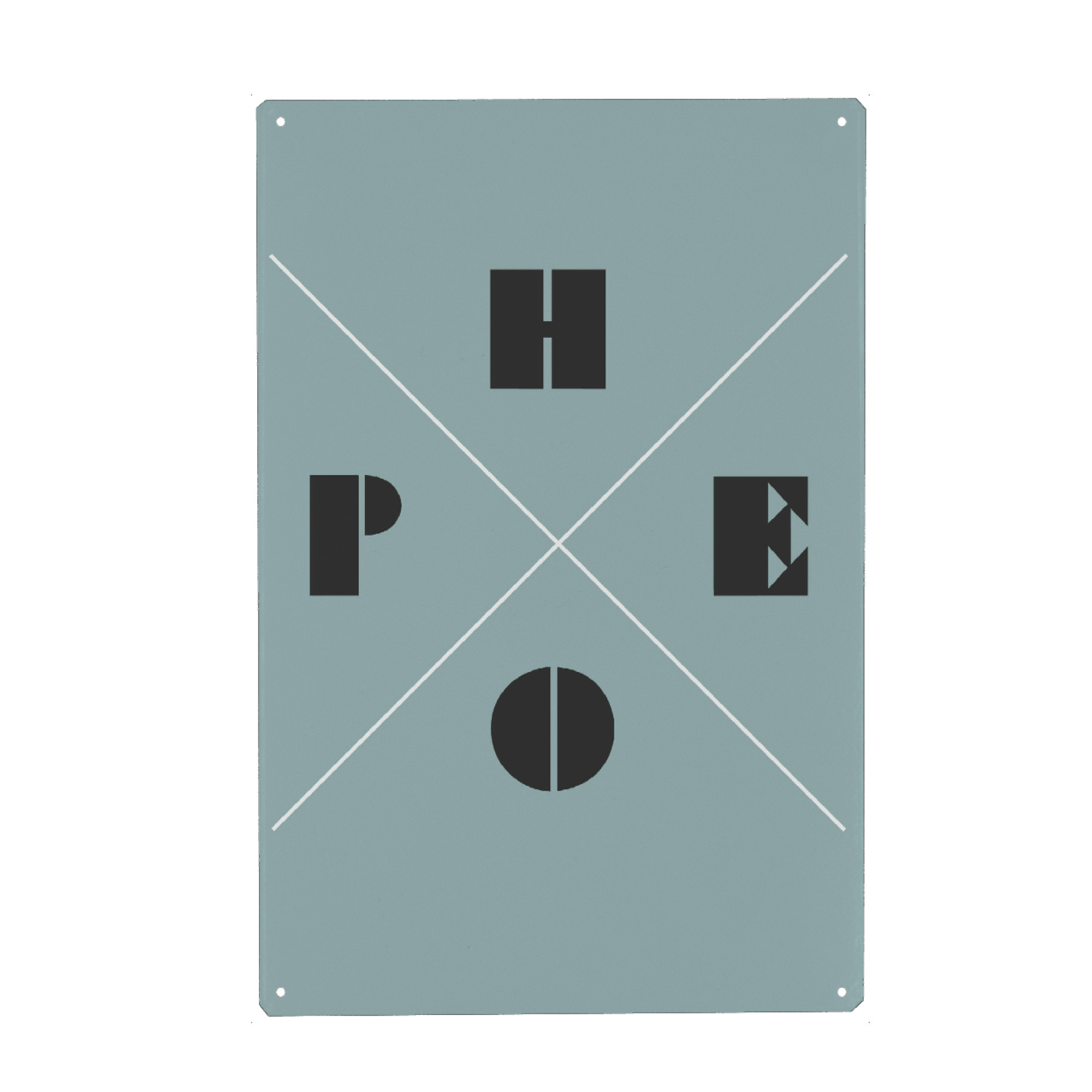 Holzbild "Hope Blue" artboxONE - Typografie,Geometrie