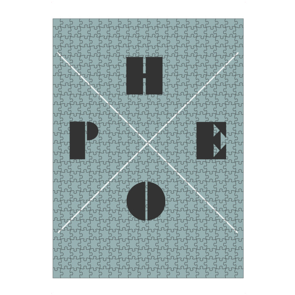 Puzzle Ravensburger "Hope Blue" artboxONE - Typografie,Geometrie