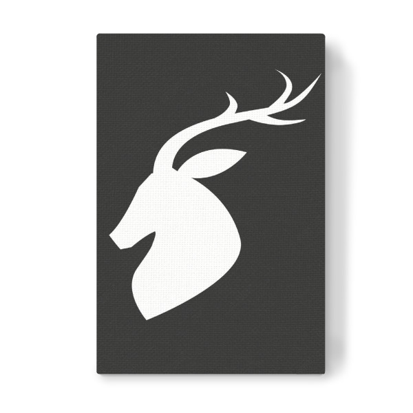 Leinwandbild "Deer 2" artboxONE - Tiere,Schwarzweiß,Fiktion - Hirsch,Tier,Wald,Haus baratheon,Schwarz-weiß,Silhouette,Bambi,Hirsch,Schwarzweiss