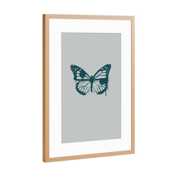 Poster mit Rahmen Kupfer "Butterfly" artboxONE - Tiere,Retro