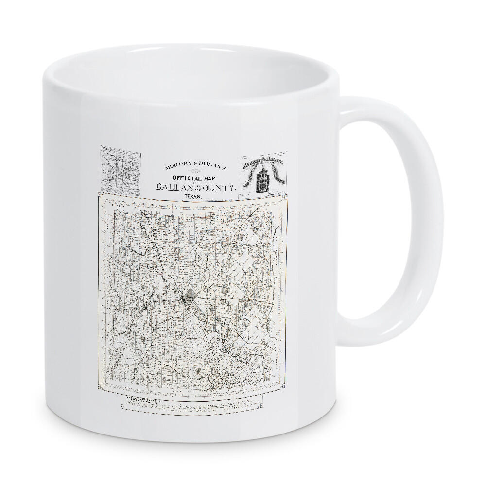 Tasse "Alte Karte von Dallas County" artboxONE - Kartografie - Karte,Plan,Jahrgang,Antik,Retro,Alt,Karten,Karte der welt,Illustration,Dallas