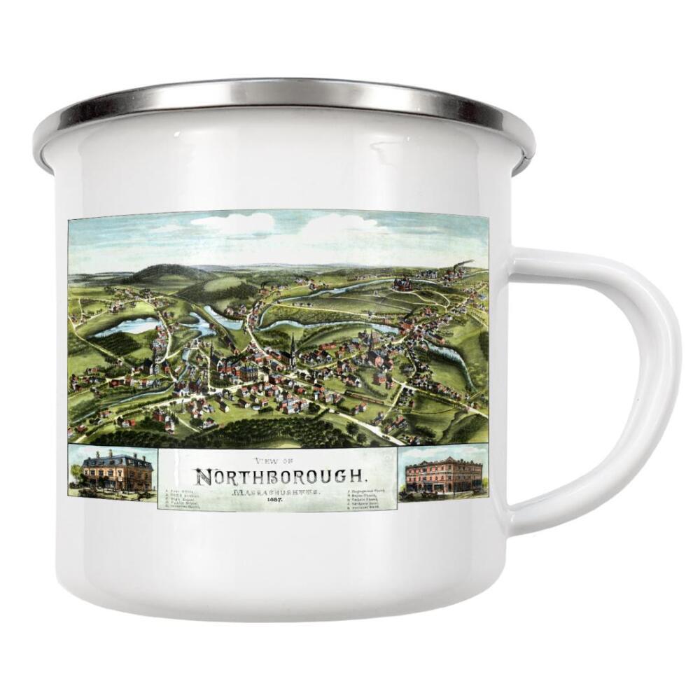 Emaille Tasse "Alte Karte von Northborough" artboxONE - Kartografie - Karte,Plan,Antik,Retro,Alt,Karten,Karte der welt,Illustration,Northborough
