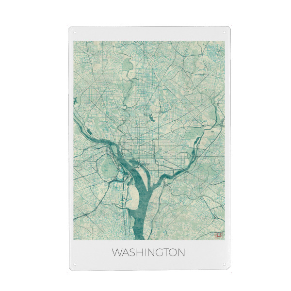 Holzbild "Washington, USA" artboxONE - Städte,Architektur,Städte / Washington,Kartografie - Karte,Stadt,Straße,Plakat,Plan,Map,Street,Washington,Usa