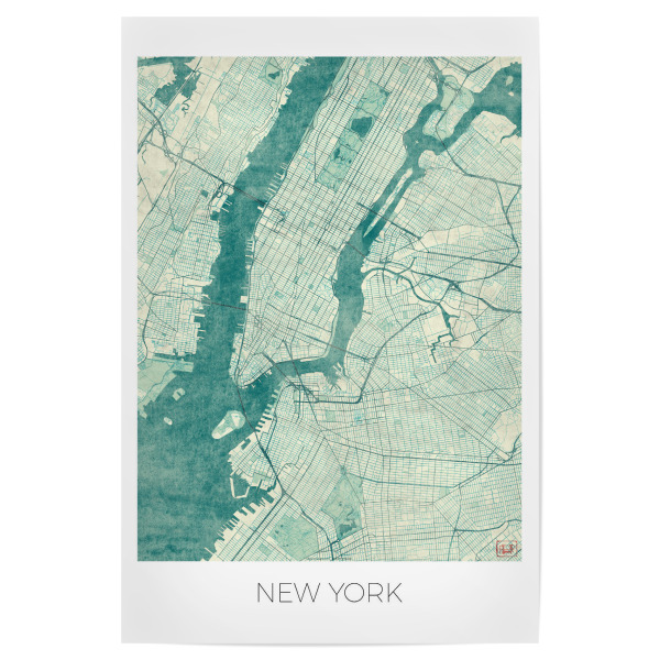 Poster "New York, USA" artboxONE - Städte,Städte / New York,Architektur,Kartografie - Karte,Stadt,Straße,Plakat,Plan,Map,Street,New,York,New york,Usa