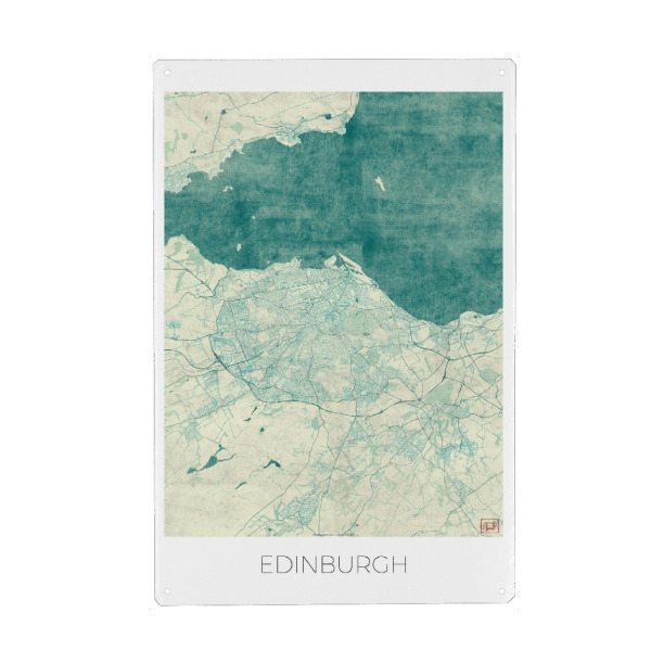 Holzbild "Edinburgh, Großbritannien" artboxONE - Städte,Architektur,Kartografie - Karte,Stadt,Straße,Plakat,Plan,Map,Street,Edinburgh,Großbritannien