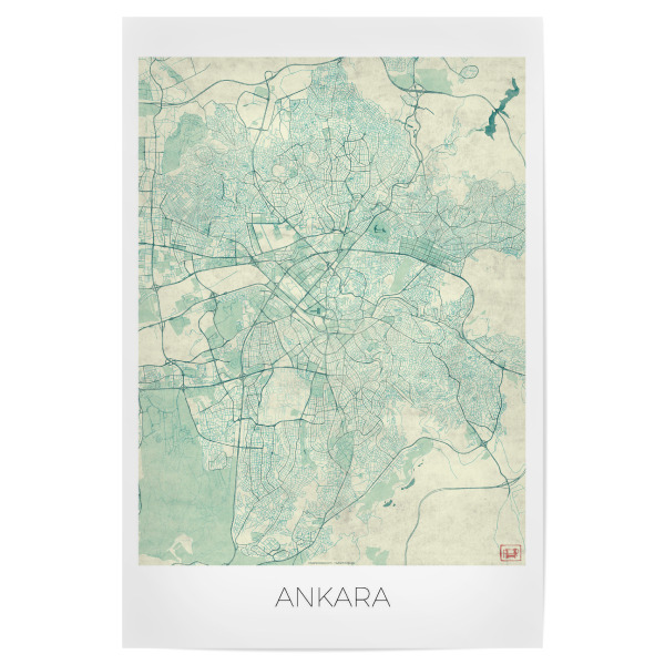 Poster 30x20 cm "Ankara, Türkei" artboxONE - Städte,Kartografie - Karte,Stadt,Straße,Plakat,Plan,Map,Street,Ankara,Türkei