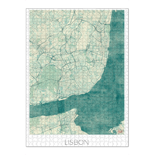 Puzzle Ravensburger "Lissabon, Portugal" artboxONE - Städte,Kartografie - Karte,Stadt,Straße,Plakat,Plan,Map,Street,Lissabon,Portugal - Bild Karte