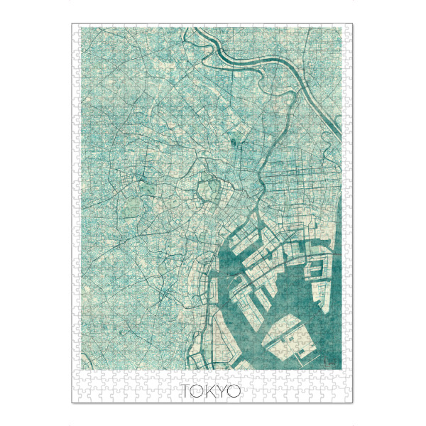 Puzzle Ravensburger "Tokyo, Japan" artboxONE - Städte,Städte / Tokio,Kartografie - Karte,Stadt,Straße,Plakat,Plan,Map,Street,Tokyo,Japan,Tokio