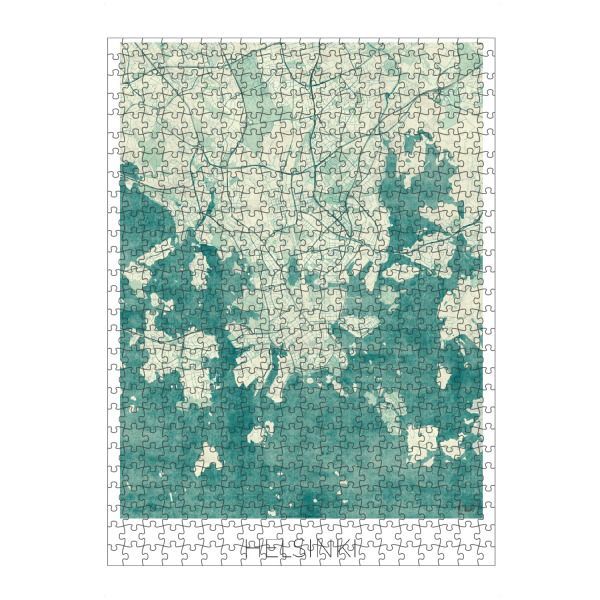 Puzzle Ravensburger "Helsinki, Finnland" artboxONE - Städte,Kartografie - Helsinki,Finnland,Karte,Stadt,Straße,Plakat,Plan,Map,Street