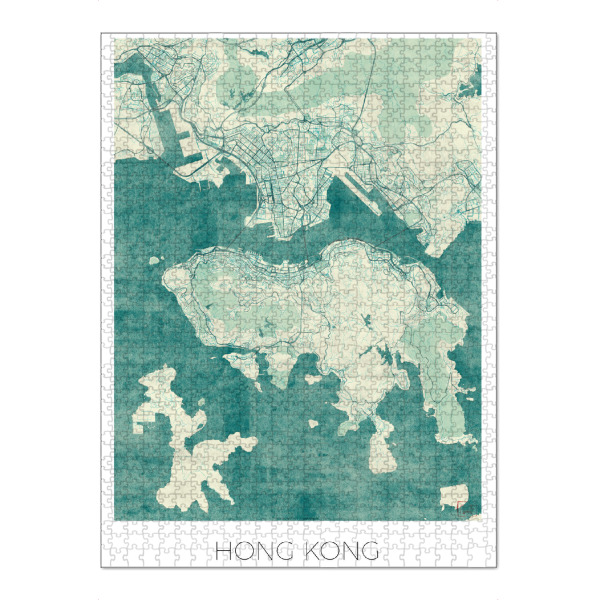 Puzzle Ravensburger "Hongkong" artboxONE - Städte,Kartografie - Hongkong,Karte,Stadt,Straße,Plakat,Plan,Map,Street - Bild Hongkong