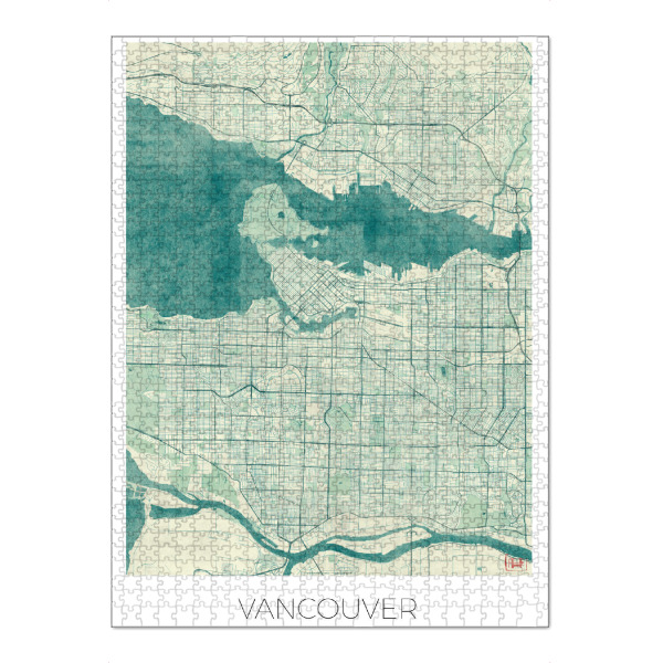 Puzzle Ravensburger "Vancouver, Kanada" artboxONE - Städte,Kartografie - Vancouver,Kanada,Karte,Stadt,Straße,Plakat,Plan,Map,Street - Bild Vancouver