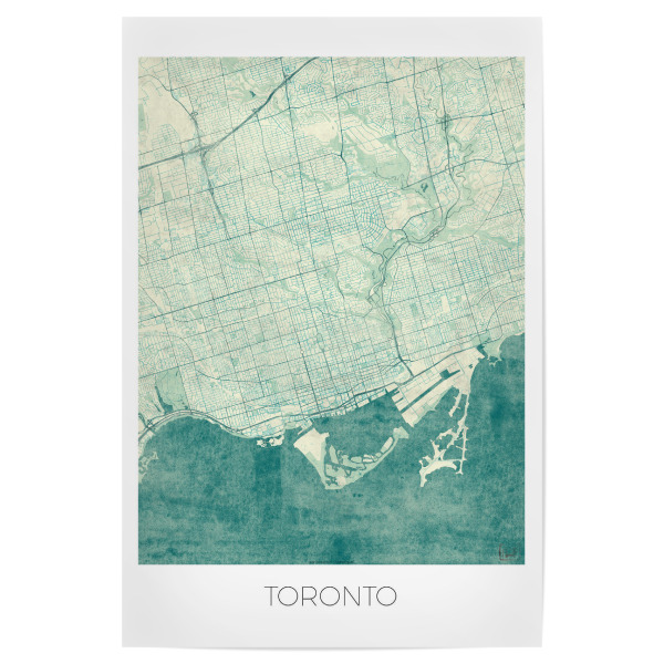Poster 30x20 cm "Toronto, Kanada" artboxONE - Städte,Kartografie - Toronto,Kanada,Karte,Stadt,Straße,Plakat,Plan,Map,Street
