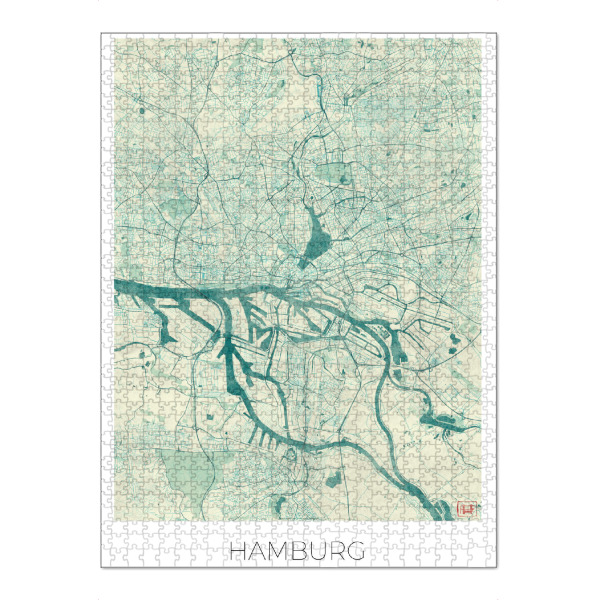 Puzzle Ravensburger "Hamburg, Deutschland" artboxONE - Städte,Städte / Hamburg,Kartografie