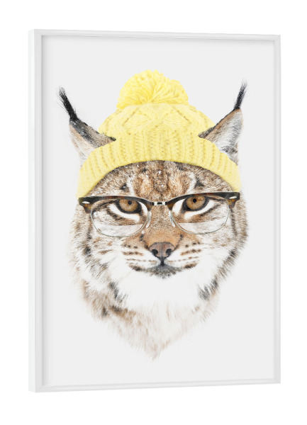 Poster mit weißem Rahmen "It's pretty cold outside 2" artboxONE - Tiere - Katze,Hipster