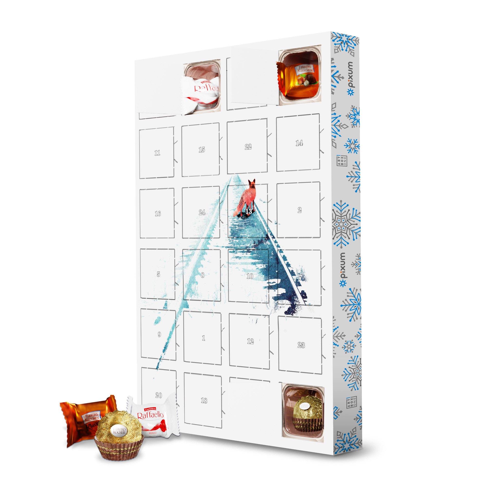 Adventskalender mit Ferrero Pralinen From nowhere to nowhere artboxONE Adventskalender Tiere