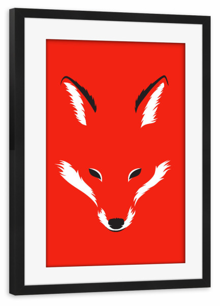 Poster mit Rahmen schwarz "Foxy shape" artboxONE - Tiere - Fuchs