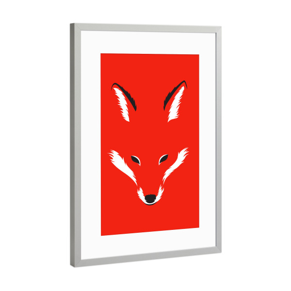 Poster mit Rahmen Silber "Foxy shape" artboxONE - Tiere - Fuchs