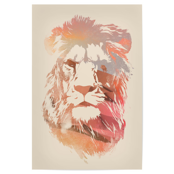 Poster 30x20 cm "Desert Lion" artboxONE - Natur,Tiere - Desert,Lion,Double exposure