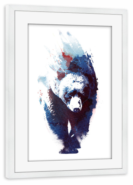 Poster mit Rahmen weiß "Death run" artboxONE - Natur,Tiere - Bär,Laufen,Doppelte belichtung