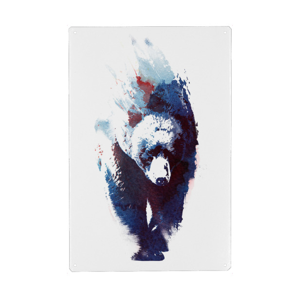 Holzbild "Death run" artboxONE - Natur,Tiere - Bär,Laufen,Doppelte belichtung