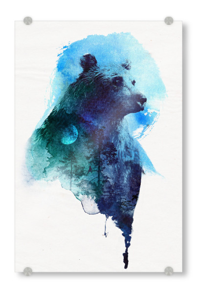 Acrylglasbild "Best friends forever" artboxONE - Tiere - Bär,Wald,Doppelte exposition