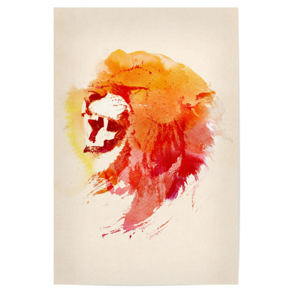 Poster 30x20 cm "Angry lion" artboxONE - Natur,Tiere - Lion,Mähne,Double exposure