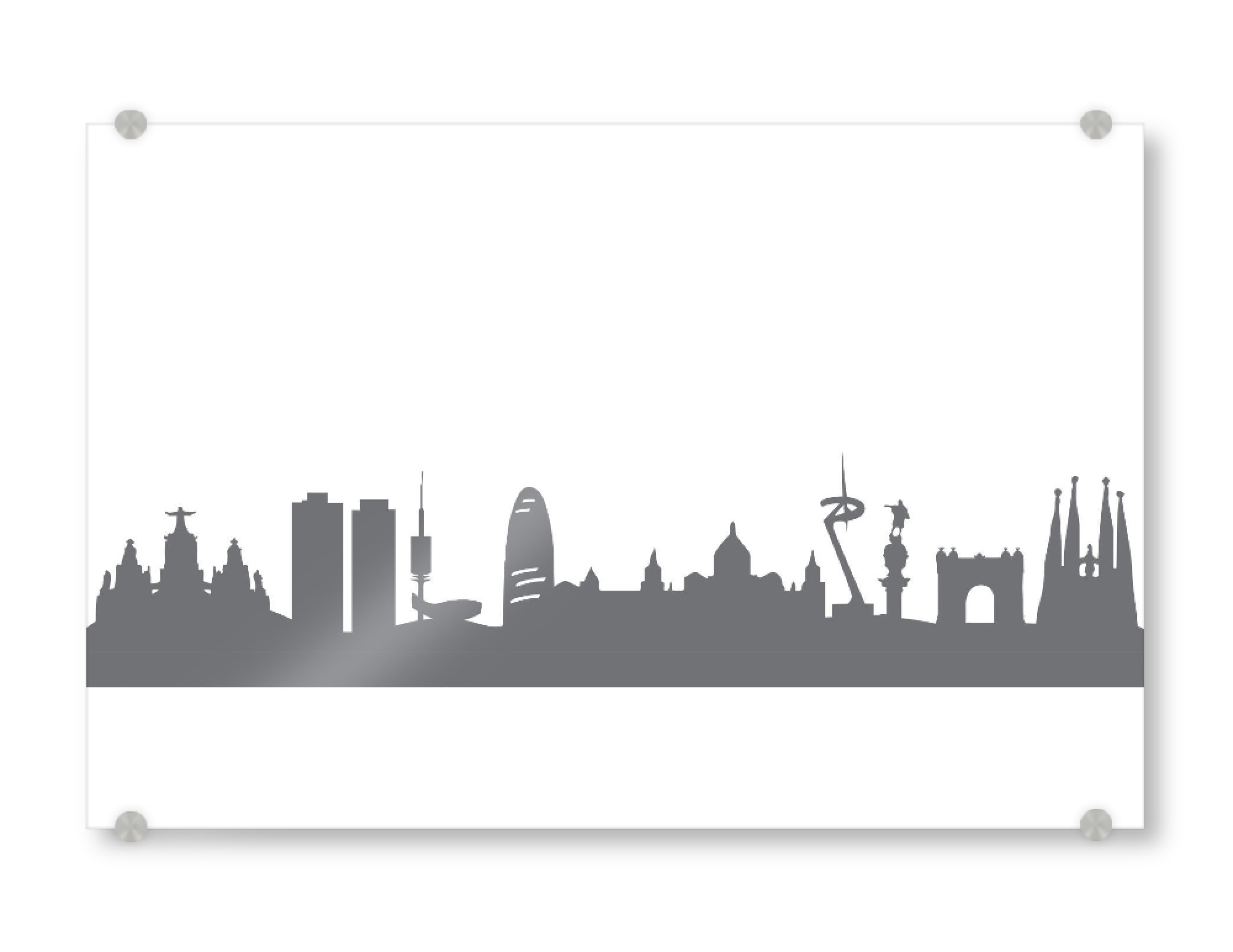 Acrylglasbild "Barcelona 02 Monochrom Schiefergrau" artboxONE - Städte,Abstrakt,Schwarzweiß,Architektur,Reise / Länder,Städte / Barcelona