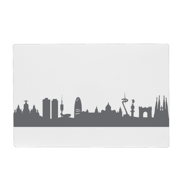 Holzbild "Barcelona 02 Monochrom Schiefergrau" artboxONE - Städte,Abstrakt,Schwarzweiß,Architektur,Reise / Länder,Städte / Barcelona