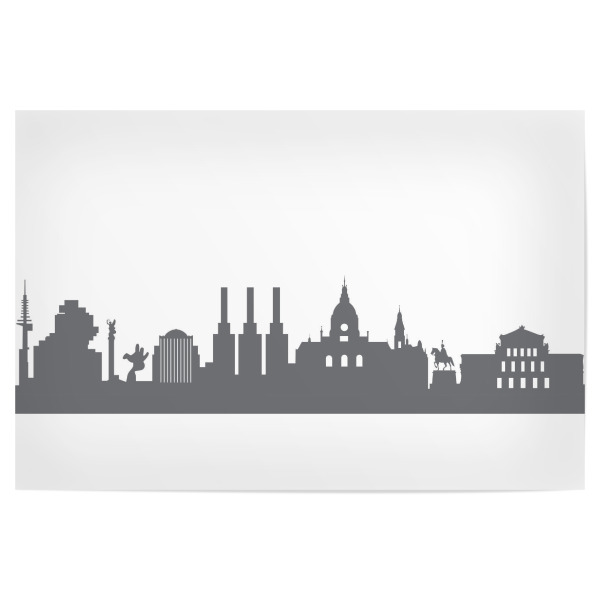 Poster "Hannover 02 Monochrom Schiefergrau" artboxONE - Städte,Reise,Abstrakt,Schwarzweiß,Architektur,Reise / Länder