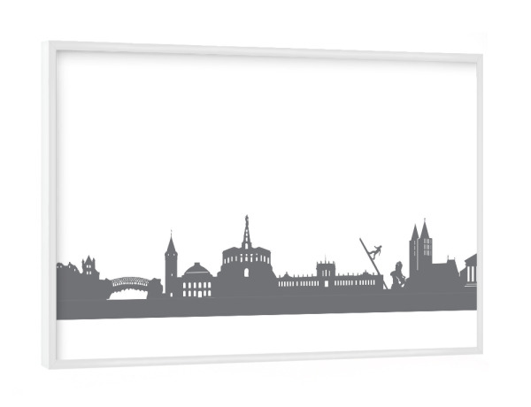 Poster mit weißem Rahmen "Kassel 02 Monochrom Schiefergrau" artboxONE - Städte,Reise,Abstrakt,Schwarzweiß,Architektur,Reise / Länder