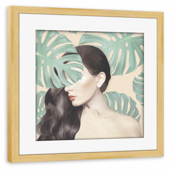 Poster mit Rahmen kiefer "Monstera Suara" artboxONE - Floral,Menschen,Fiktion