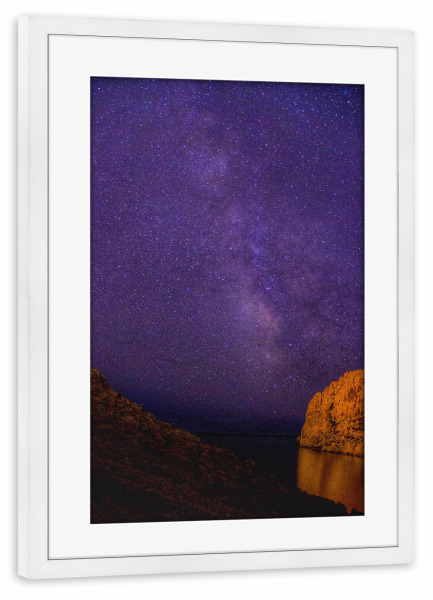 Poster mit Rahmen weiß "Milky Way" artboxONE - Natur,Ultraviolet
