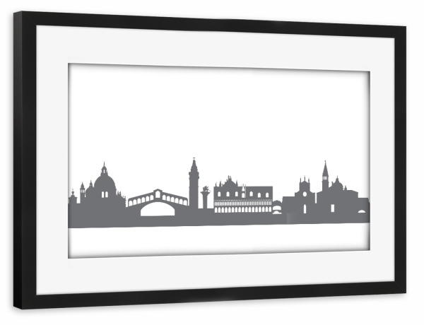 Poster mit Rahmen schwarz "Venedig 02 Monochrom" artboxONE - Städte,Reise,Abstrakt,Schwarzweiß,Architektur,Städte / Venedig,Reise / Länder