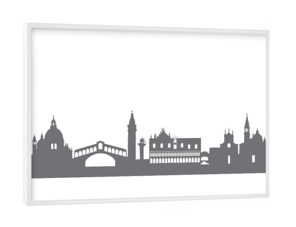Poster mit weißem Rahmen "Venedig 02 Monochrom" artboxONE - Städte,Reise,Abstrakt,Schwarzweiß,Architektur,Städte / Venedig,Reise / Länder