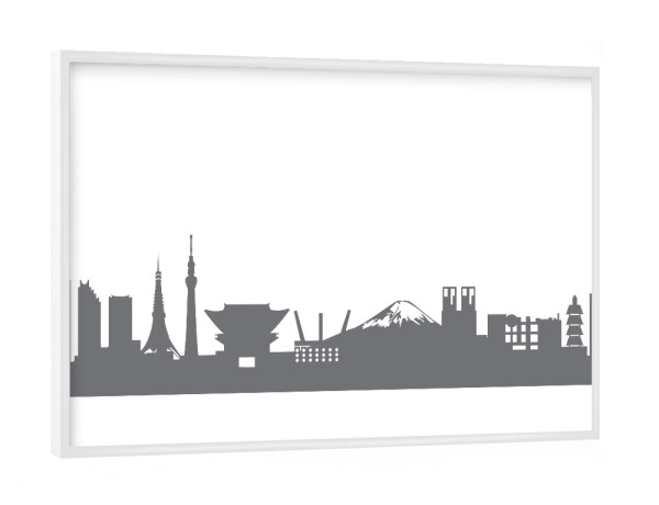 Poster mit weißem Rahmen "Tokyo 02 Monochrom" artboxONE - Städte,Reise,Abstrakt,Schwarzweiß,Architektur,Reise / Länder,Städte / Tokio