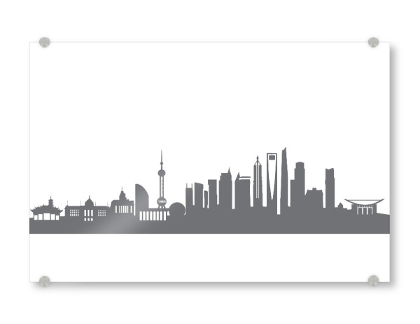 Acrylglasbild "Shanghai 02 Monochrom" artboxONE - Städte,Reise,Abstrakt,Schwarzweiß,Architektur,Reise / Länder,Städte / Shanghai