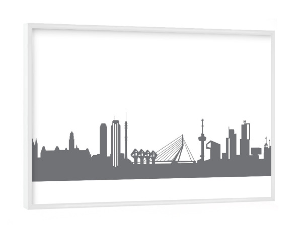 Poster mit weißem Rahmen "Rotterdam 02 Monochrom" artboxONE - Städte,Reise,Abstrakt,Schwarzweiß,Architektur,Reise / Länder