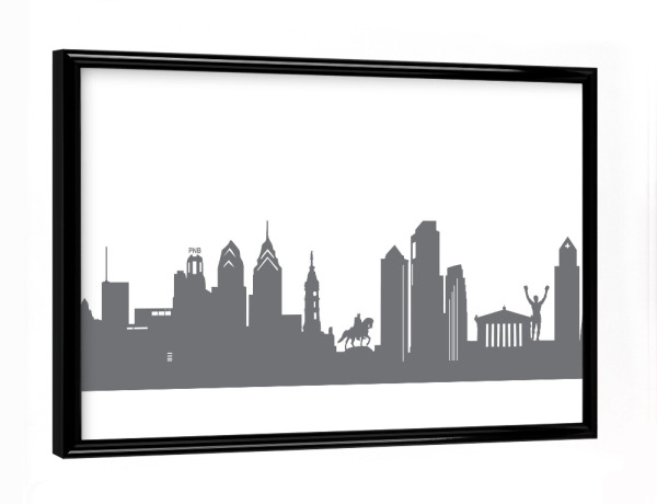 Poster mit schwarzem Rahmen "Philadelphia 02 Monochrom" artboxONE - Städte,Reise,Abstrakt,Schwarzweiß,Architektur,Reise / Länder