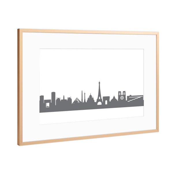 Poster mit Rahmen Kupfer "Paris 02 Monochrom" artboxONE - Städte,Reise,Abstrakt,Schwarzweiß,Architektur,Städte / Paris,Reise / Länder