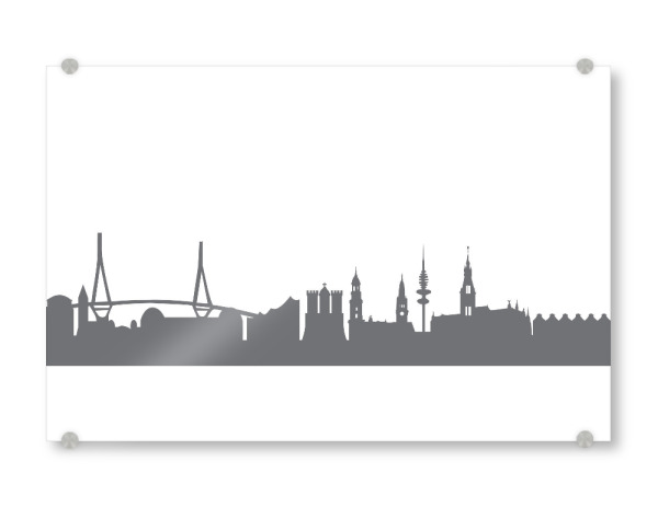 Acrylglasbild "Hamburg 02 Monochrom Schiefergrau" artboxONE - Städte,Städte / Hamburg,Reise,Abstrakt,Schwarzweiß,Architektur,Reise / Länder