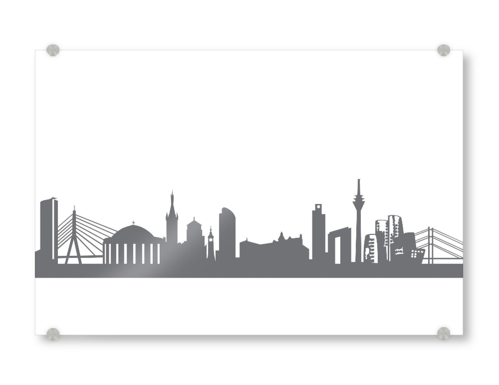 Acrylglasbild "Düsseldorf 02 Monochrom Schiefergrau" artboxONE - Städte,Reise,Abstrakt,Schwarzweiß,Architektur,Städte / Düsseldorf,Reise / Länder