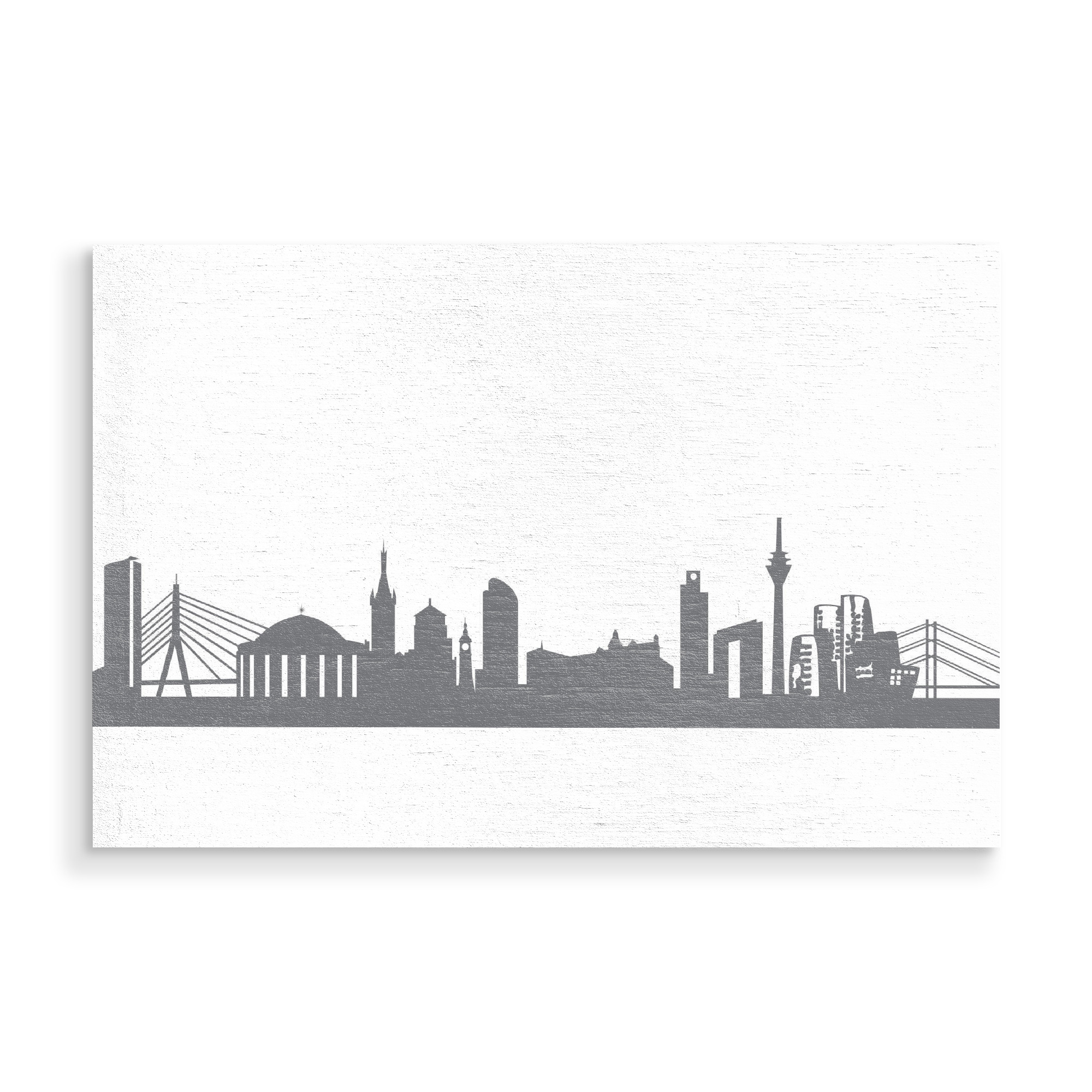 Holzbild "Düsseldorf 02 Monochrom Schiefergrau" artboxONE - Städte,Reise,Abstrakt,Schwarzweiß,Architektur,Städte / Düsseldorf,Reise / Länder