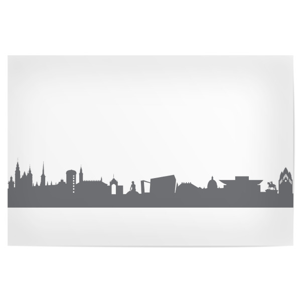 Poster 30x20 cm "Copenhagen 02 Monochrom Schiefergrau" artboxONE - Städte,Reise,Abstrakt,Schwarzweiß,Architektur,Städte / København,Reise / Länder
