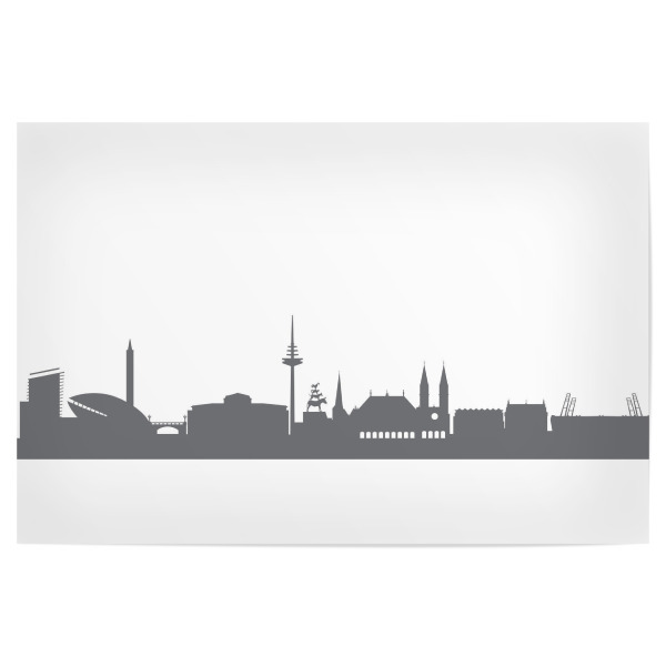 Poster 30x20 cm "Bremen 02 Monochrom Schiefergrau" artboxONE - Städte,Reise,Abstrakt,Schwarzweiß,Architektur,Reise / Länder