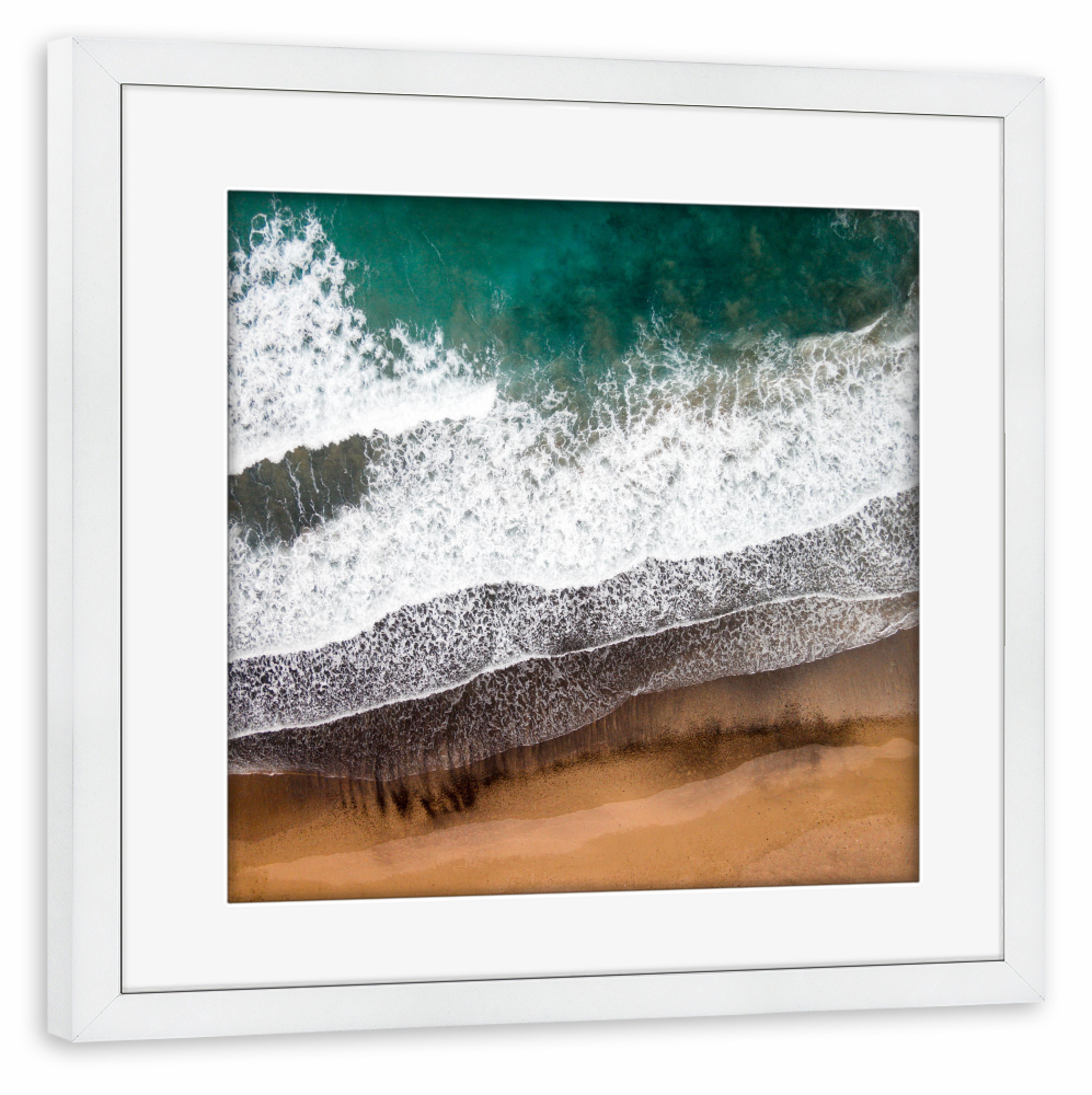 Poster mit Rahmen weiß "Wilder Strand" artboxONE - Natur,Reise,Reise / Strand und Meer