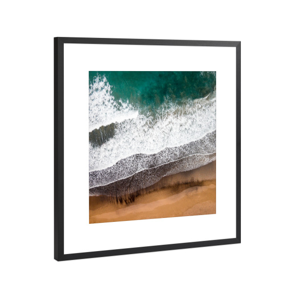 Poster mit Rahmen Schwarz (Metallic) "Wilder Strand" artboxONE - Natur,Reise,Reise / Strand und Meer