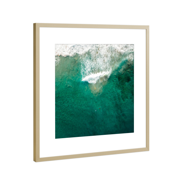 Poster mit Rahmen Gold "Wave of fun" artboxONE - Natur,Menschen,Sport,Sport / Sommerspiele,Sport / Motivation